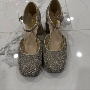 Sparkling Silver Gold Platform Heels